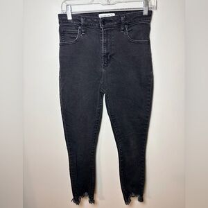 Abercrombie & Fitch Curve Love High Rise Skinny Ankle Jeans 26R Raw Hem